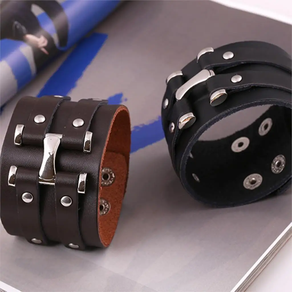 Модный хип-хоп Широкий Браслет-манжета Подвески с заклепками кожаный браслет для мужчин pulseira ювелирные изделия дружба подарки