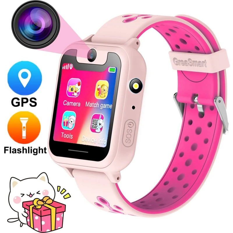 S6 Children Smart Watch Touch Screen GPS Tracker Remote Camera Watch Anti-lost SOS Alarm Mirco SIM Location Device Kids Watches