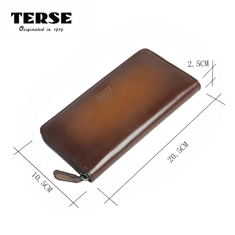 TERSE_Wholesale цена ручной работы натуральная кожа мужской кошелек табака Элитный