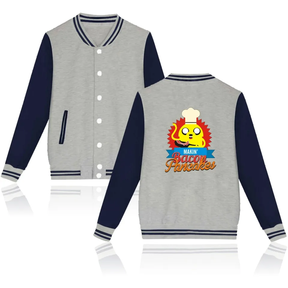 Adventure Time Finn And Jake The Dog Face Свитшот бейсбольная куртка Мужские и женские флисовые