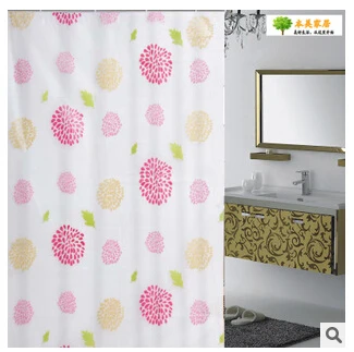 Home decoration bathroom products shower curtain Waterproof moldproof Sunflower bath Easy Clean PEVA with hook | Дом и сад
