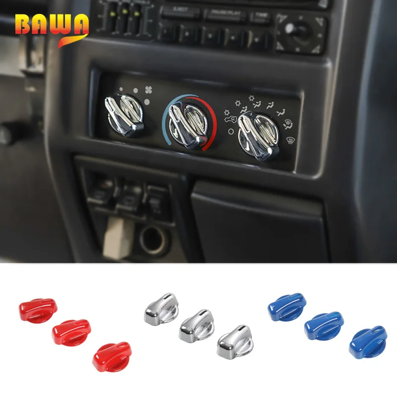 Внутренние молдинги BAWA для Jeep Wrangler TJ 1997 2006 ручка переключателя кондиционера