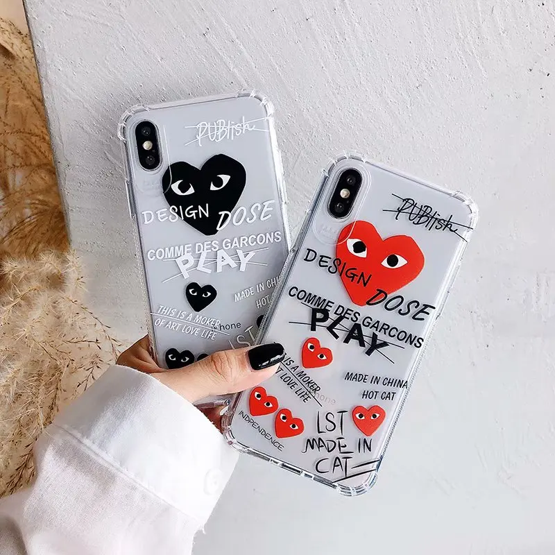 

cool heart style case for iphone X Xs max XR clear soft TPU Anti-fall phone case cover for iphone 7 8 6 6s plus coque airbag