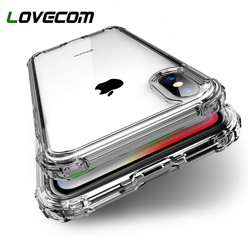 

LOVECOM Anti-knock Armor Case For iPhone 11 Pro Max XR XS Max XS X 6 6S 7 8 Plus Soft TPU Transparent Airbag Phone Back Cover