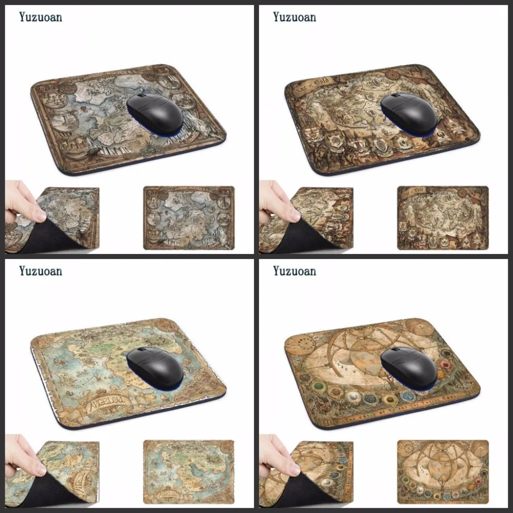 Yuzuoan 18X22CM 20X25CM or 25X29CM Three Kind Of Size Selection Silicone Custom Gaming Mouse Pad Map Mousepad | Компьютеры и офис