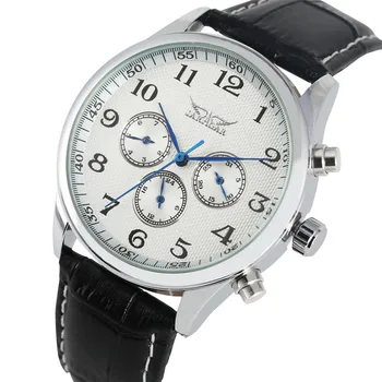 

Mechanical Watch for Men Self Winding Genuine Leather Wristwatch Stylish Mens Watches Small Dial Display Automatic Timepieces