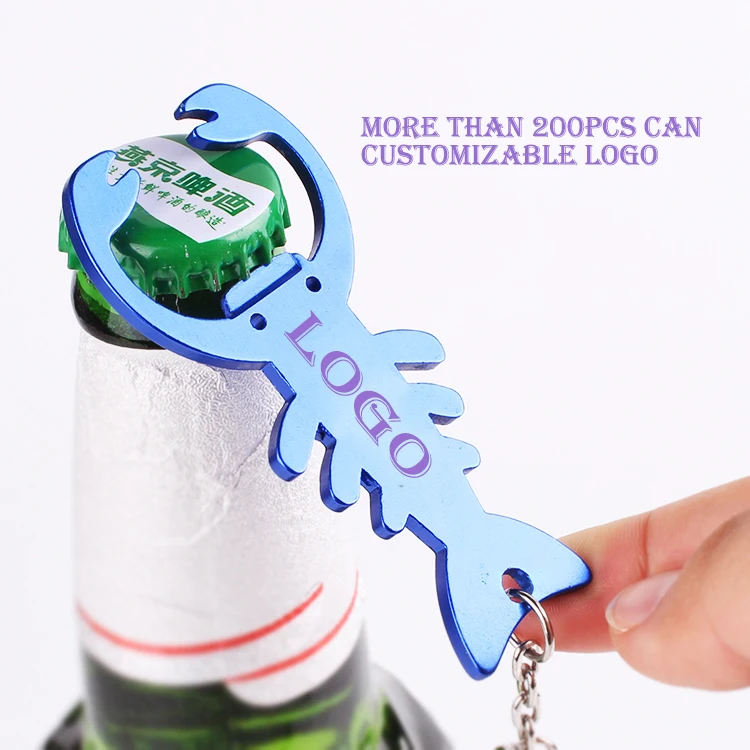 

Bottle Opener Creative Home Essential Kitchen Tools Lobster shaped Cute Beer Wine Bottle Opener with Keychain Ring 8*3.8cm
