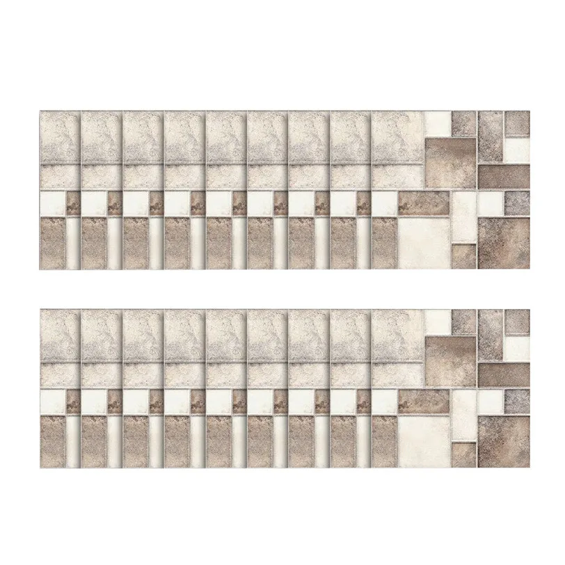 18pcs Marble Mosaic Tile Floor Stickers Modern Design Self Adhesive Decal for Living Room Kichen Bathroom Home Decoration 9J22