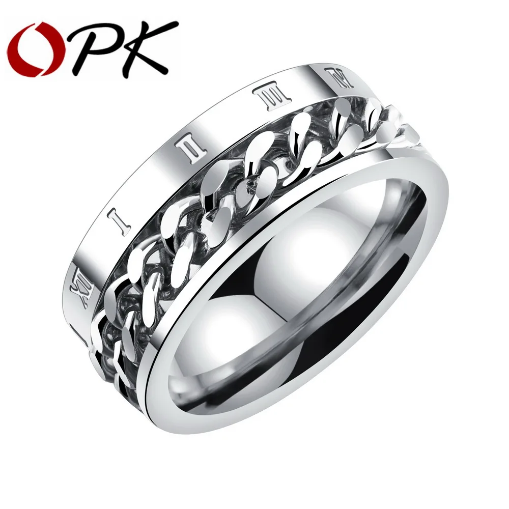 Мужское кольцо с римскими цифрами ширина 8 мм GJ570|ring for|spinner ringrings for men |