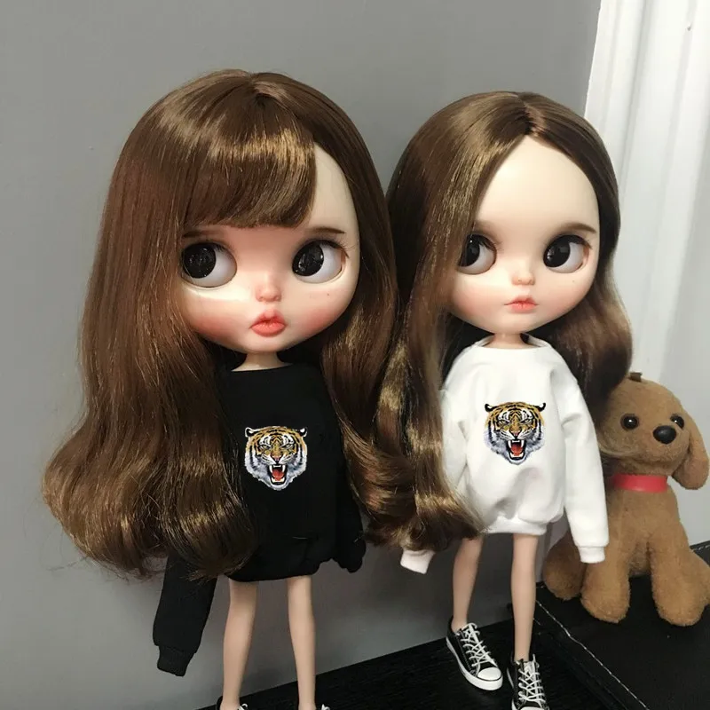 

New 1/6 blyth doll Clothing Fashion Causal Sweatshirt Tiger Clothes for Blyth pullip 30cm Doll Accessories for barbie
