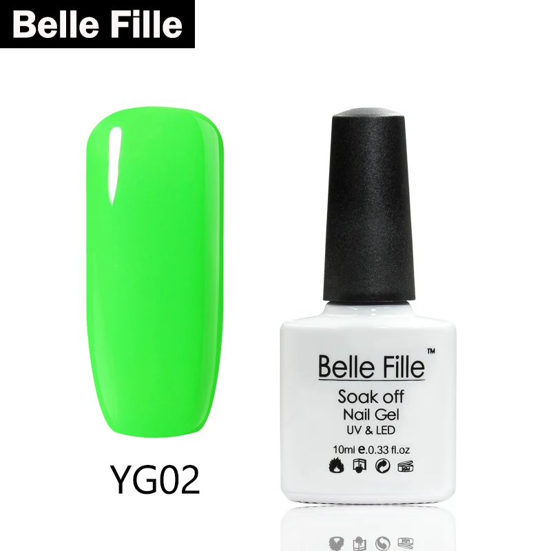 Belle Fille гель лак для ногтей маникюрный УФ отмачиваемый неоновый Vernis