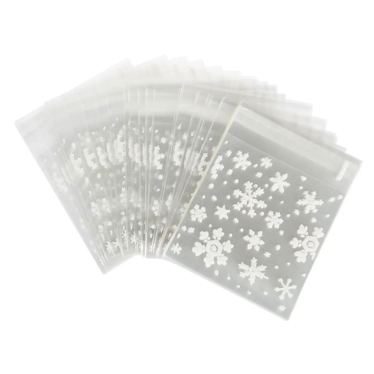 100 шт пакетики Белые снежинки упаковка мешок для печенья рождественские конфеты