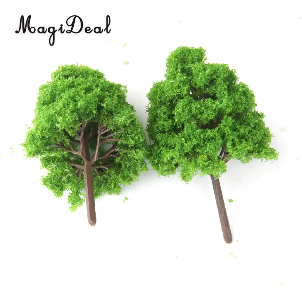 25Pcs Plastic Light Green Train Layout Model Trees 1:150 N Scale Garden Park Forest War Game Diorama Scenery Landscape