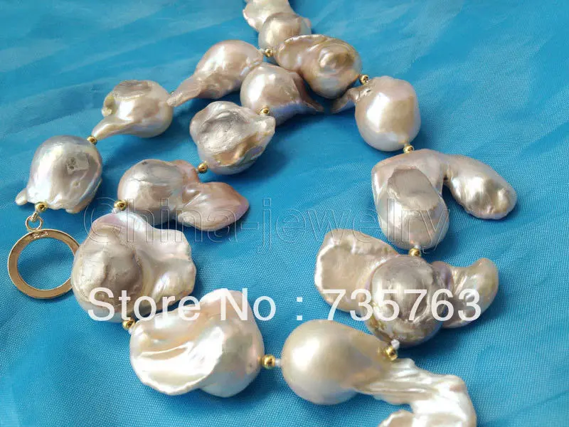 

xiuli 0057 Huge 20-32mm pink Reborn Keshi baroque FW pearl necklace