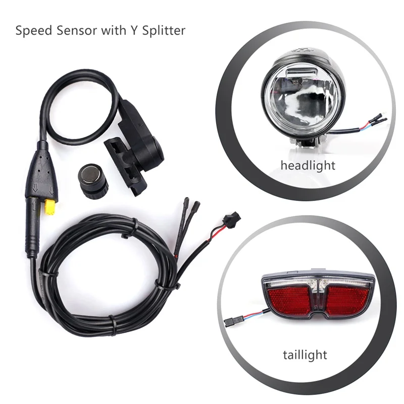 

6V Electric Bike Light Headlight Taillight Speed Transmitter and Cable For Tongsheng Mid Drive Motor Kits Bicycle Lamp
