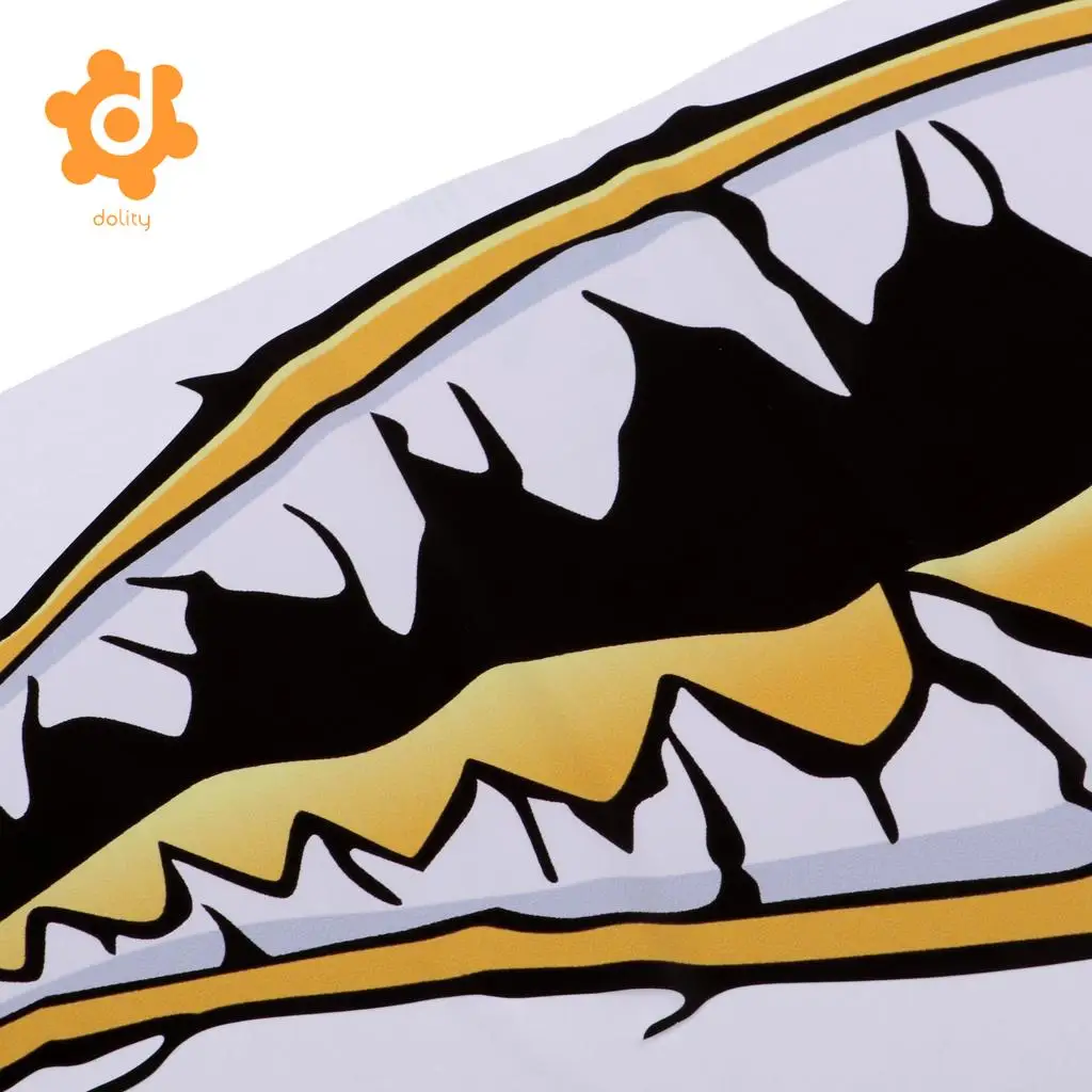 2 Pieces Large 3D Shark Teeth Mouth Eye Decals Sticker Kayak Fishing Boat Dinghy Car Bumper Graphics Accessories - Choose Colors