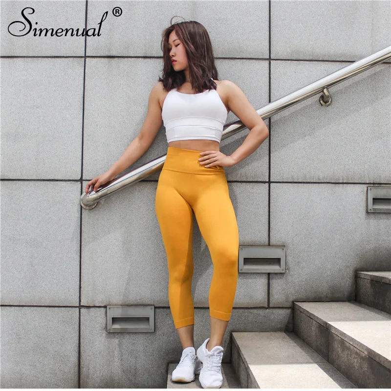 Simenual البولياميد الرياضية طماق اللياقة البدنية النساء السراويل عالية الخصر رفع الرجل jeggings المتناثرة ضئيلة مثير كمال الاجسام يغطي الرجل