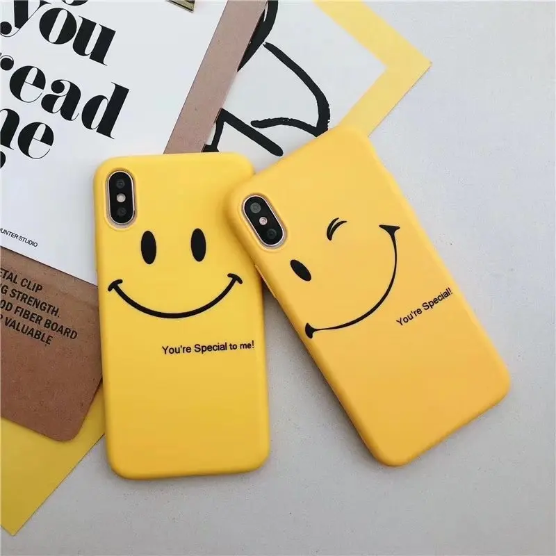 GYKZ простые чехлы для телефонов с надписью и смайликом iPhone XS MAX XR X 7 6 6s 8 Plus мягкая