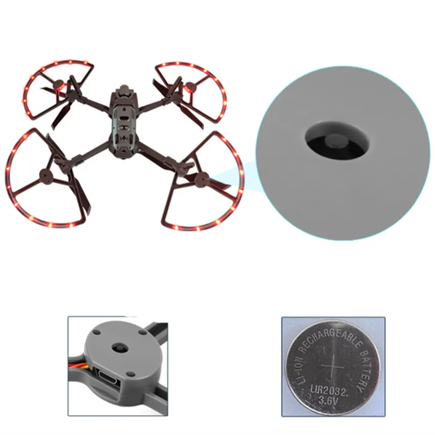 Ji Mavic 2 светодио дный свет защитный кожух пропеллера Дрон защита с шасси для DJI Mavic 2 pro/Zoom Drone аксессуары