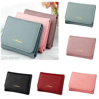

Women's Fashion bag Solid Color Wallet Small square package Multi-Card Wallet Long Zipper Love Embroidered Wallet Dropship Y711