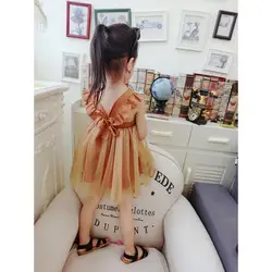 Новые для маленьких девочек Принцесса Чистая Пряжа Нарядное платье без рукавов хлопок Тюль Туту платье для малышей Красивое платье для
