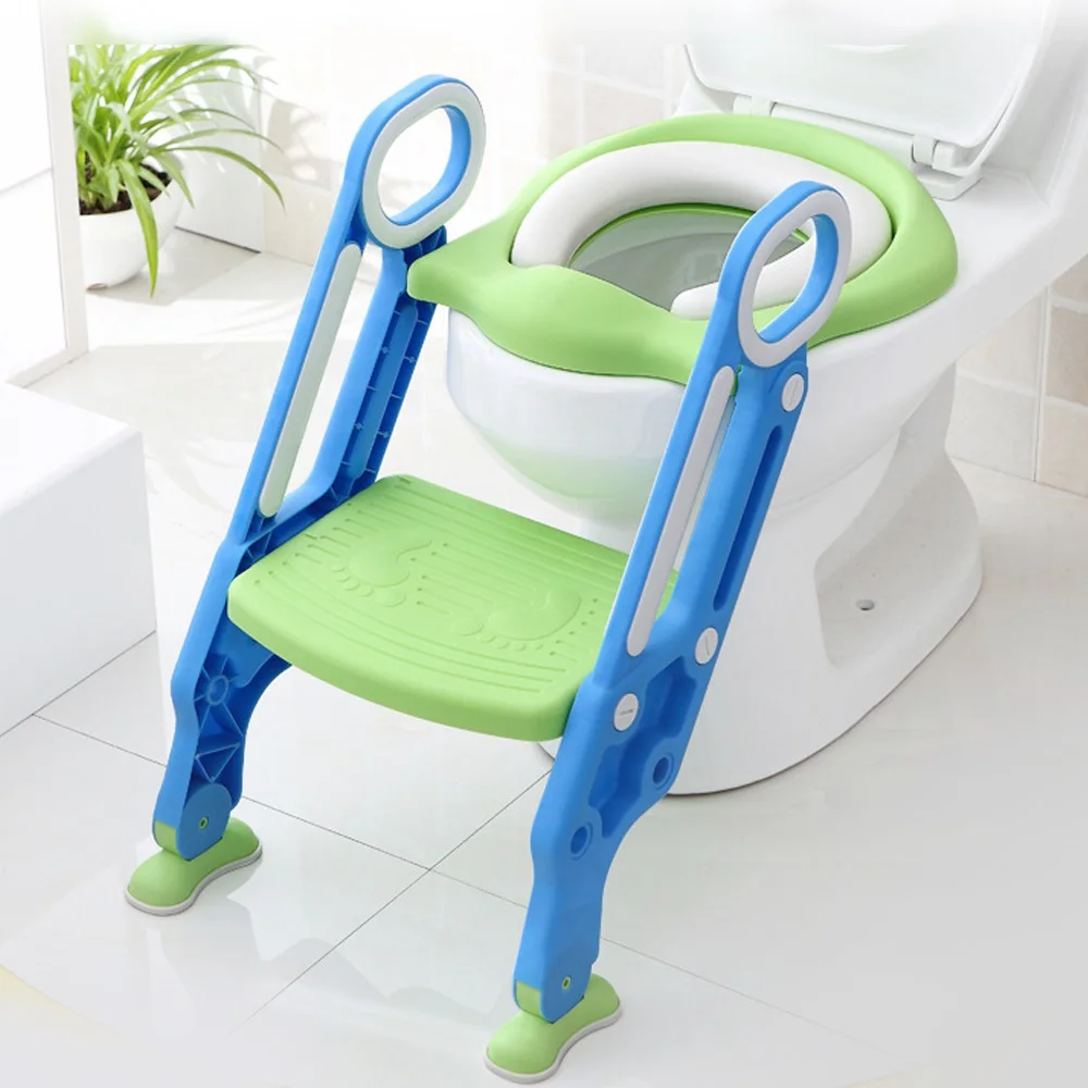 

Baby Toilet Seat Folding Children Toddler Potty Toilet Chair Trainer With Safety Adjustable Ladder Step Stools Toilet Training