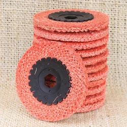 Roue de polissage en acier inoxydable, petite roue à chanvre de 4 pouces, noyau en plastique, tampon de polissage, disque de meulage, couleur aléatoire, 1 pièces 
