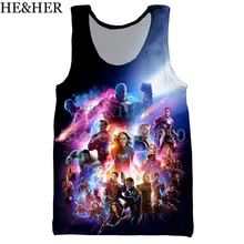 Фильм Marvel Мстители эндгейм 3D напечатаны майка для мужчин Мода Лето майка Топ для работы мужские женские Топы Холтер майка