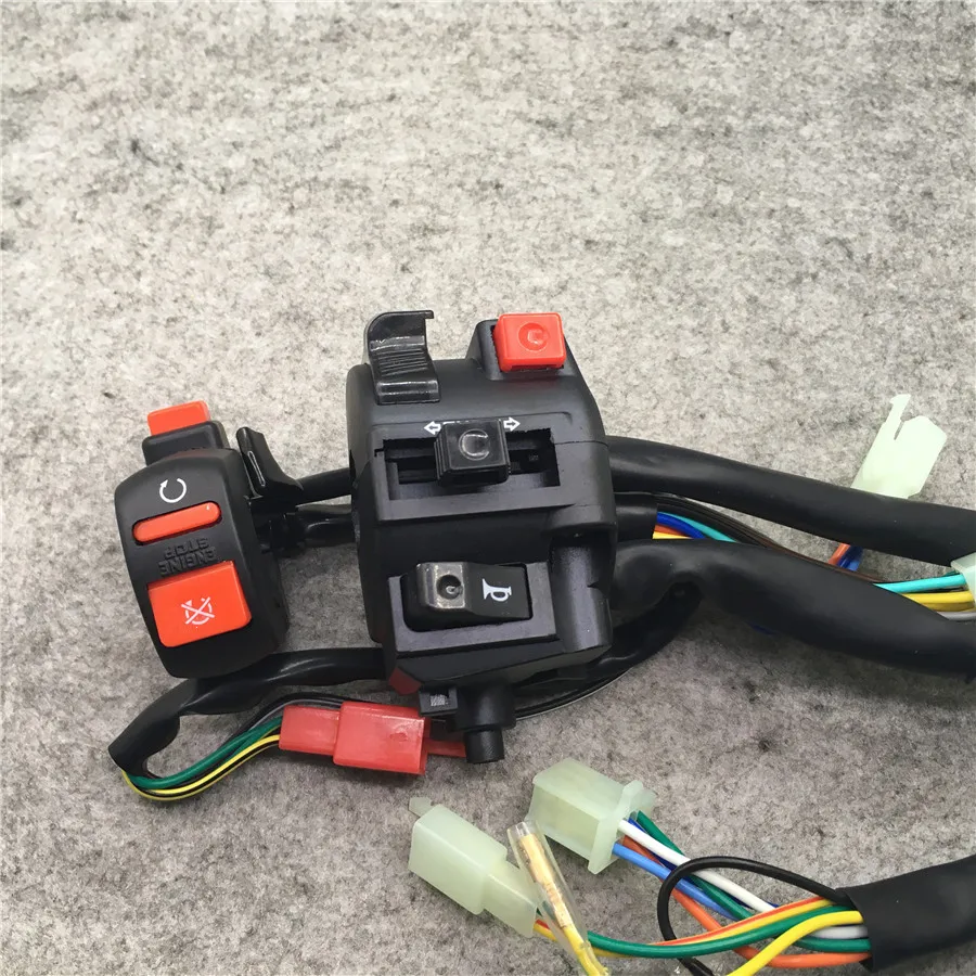 Yecnecty 2PC Motorcycle Handle Horn Control Part Motorbike Turn Signal Light Switch Button For