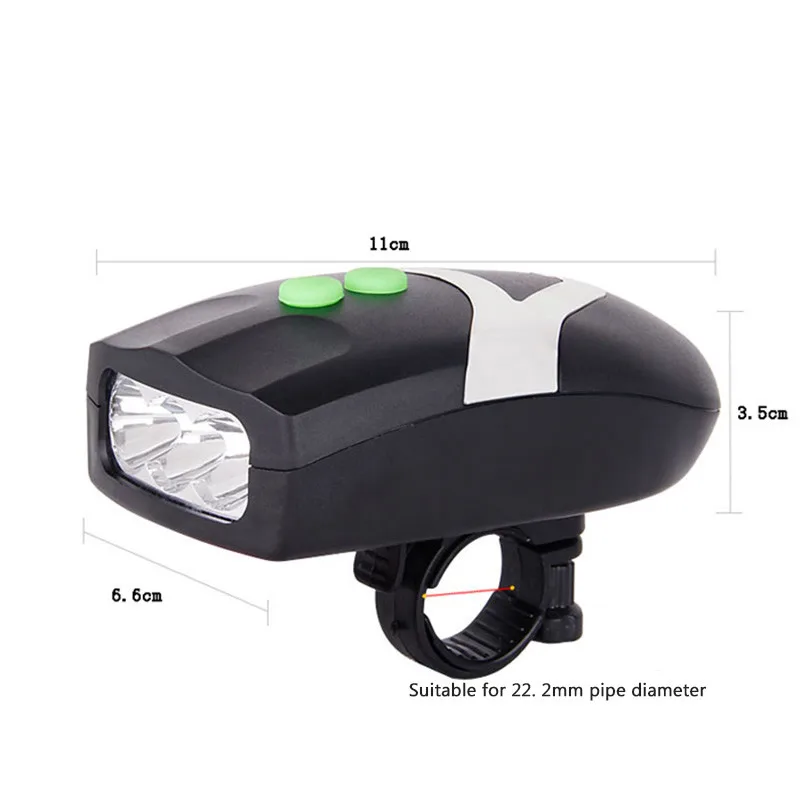 Top 1 Pcs Bicycle Lights Mountain Road Bike 3 Leds Front Light Headlamp Multifunction Waterproof Cycling Lamp With Electronic Bell 9