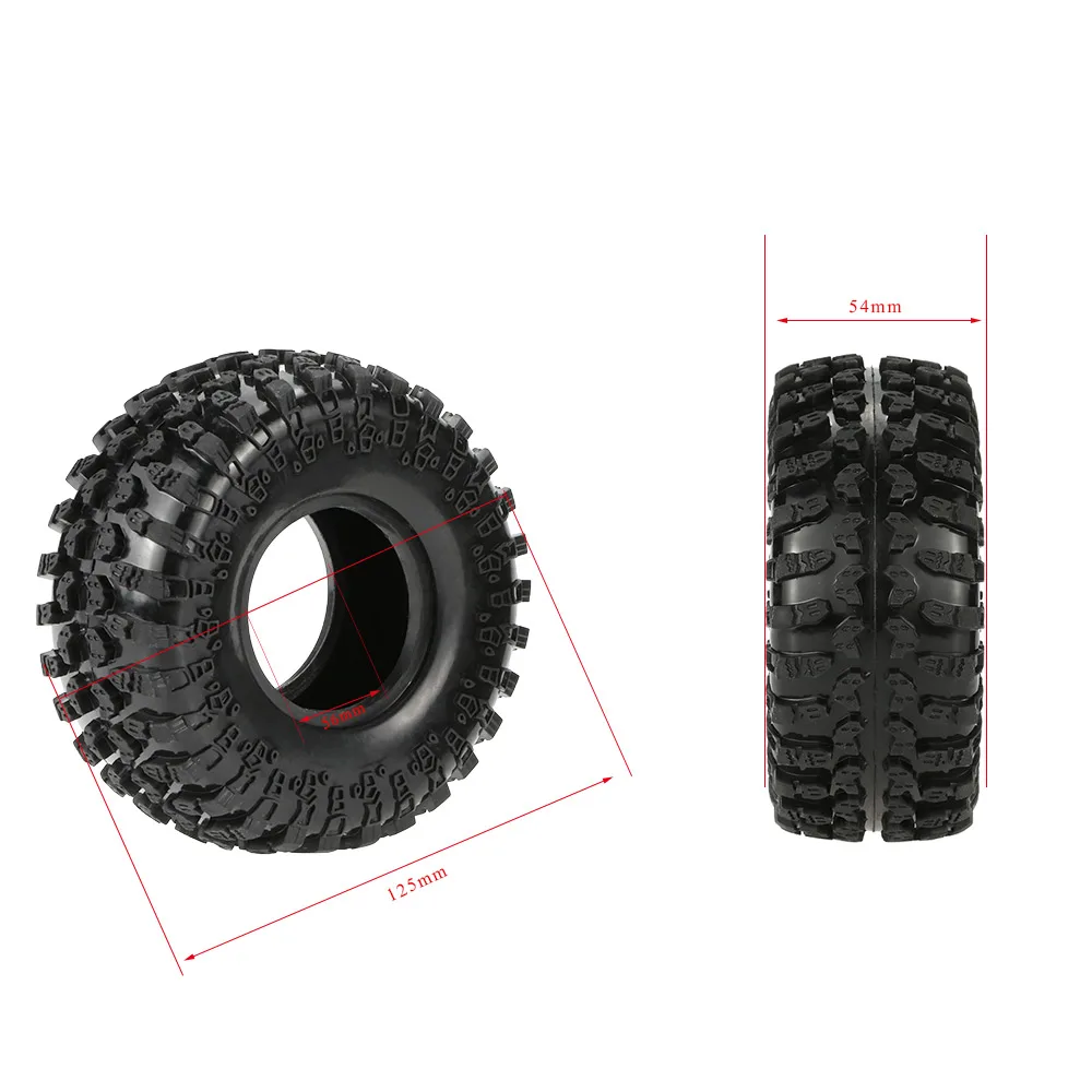 4 шт. Austar 2 &quot125 мм 1/10 весы шины для RC4WD D90 осевой SCX10 RC Rock Crawler|scale rc crawler parts|tire spiderstire air