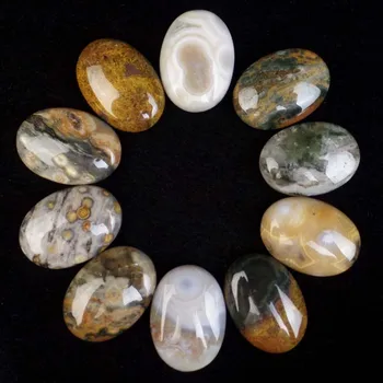 

(8pieces/lot)Wholesale Natural New Ocean Jaspers Oval CAB CABOCHON 25x18x6mm yl061703