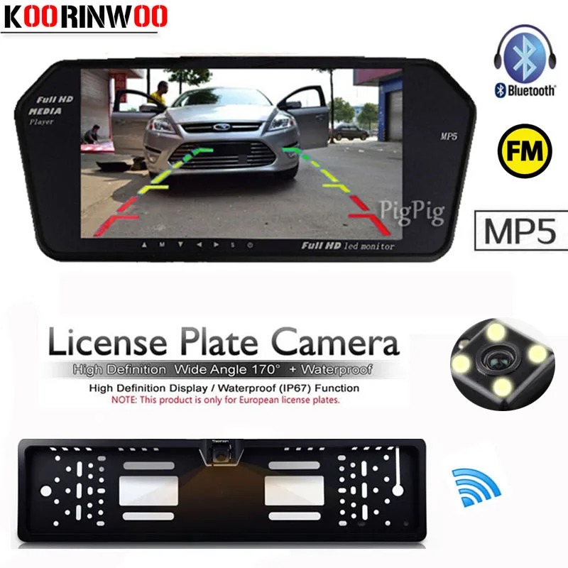 Автомобильный мультимедийный монитор Koorinwoo HD Bluetooth MP5 FM парковочная камера