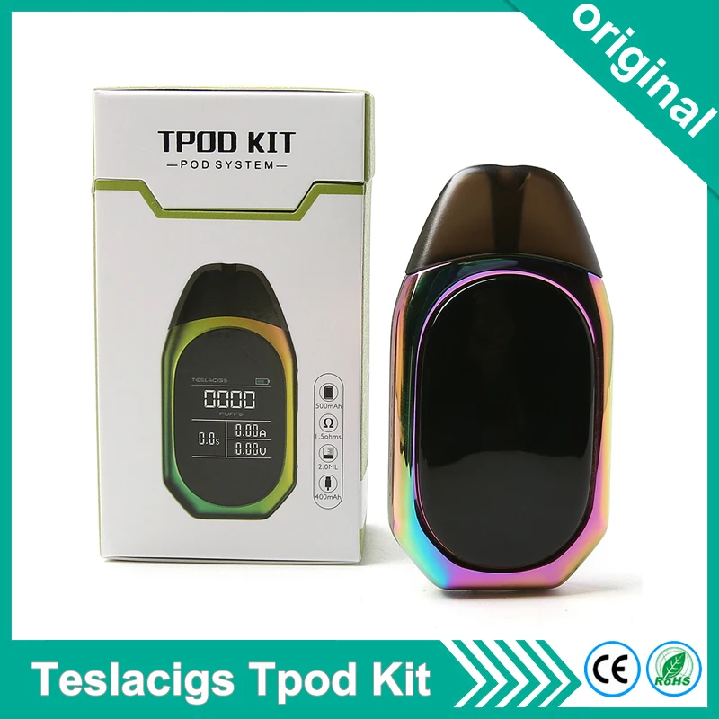 

Original Teslacigs Tesla TPOD Kit with 2ml Cartridge POD 500mah Battery T Pod Vape Pen Vaper Electronic Cigarettes Vaporizer