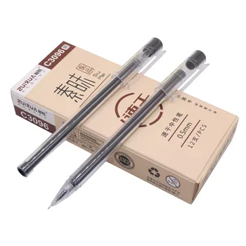 

3 pcs Office Plastic gel pen Black ink Transparent rod 0.5mm For School Students Business Office Fast rod neutral pen supplies