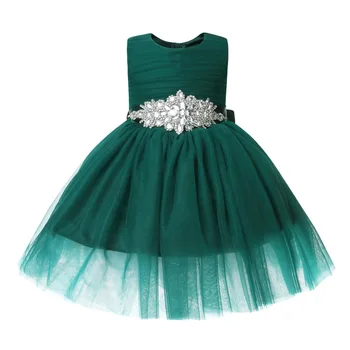 green infant dress