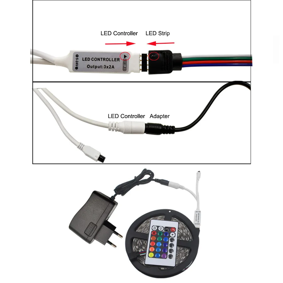 WiFi 5 м Светодиодная лента 2835 SMD DC 12 В fita гибкий RGB светодиодный светильник Диодная лента Белая/теплая/синяя с Wi-Fi контроллером адаптер EU