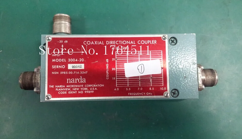 

[BELLA] Narda 3004-20 4-10GHZ -20dB coaxial directional coupler N