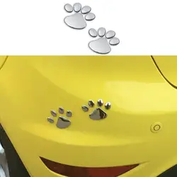 2 шт. автомобиля стикеры Прохладный Дизайн Paw 3D животных собака кошка Медведь отпечатки ног след для Ford Focus Kuga Fiesta Ecosport Mondeo Escape