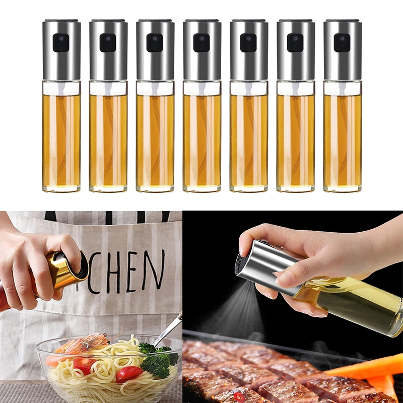 

100ML Baking Glass Oil Spray Bottle Oil Stainless Steel Glass Olive Pump Cooking Tools BBQ Cookware Gadget Sauce Vinegar Sprayer