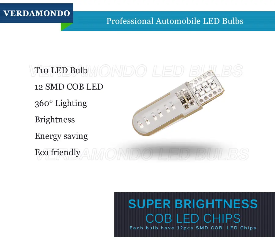 T10 W5W LED 194 COB силиконовый корпусветодиодный светодиодные лампы s Автомобильные