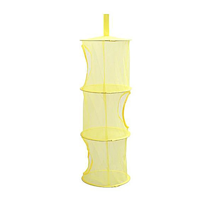 3 полки сетка детский игрушечный Органайзер сумка домашняя сетка подвесная сумка для хранения спальня стена Дверь Шкаф портативный - Цвет: Цвет: желтый