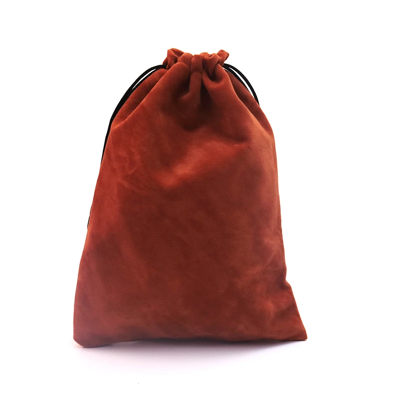 

Оптовая продажа, 100 шт./лот, маленькие Бархатные Мешочки кофейного цвета для сережек, упаковки ювелирных изделий, милые бархатные мешочки на шнурке для подарков