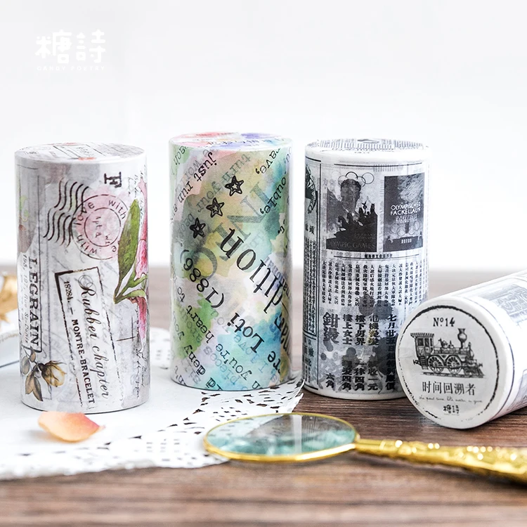 

1pcs\track DIY cute creative fun retro decorative tape album diary calendar scrapbook student stationery office supplies
