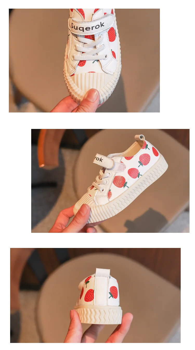 Xiaying Sorriso Crianças Sapatos Queda 2020 Novidades Girl Fruit Morango Abacaxi Vara Mágica Moda Confortável Lazer 8 Girl Fruit Morango Sapatos Abacaxi Vara Mágica