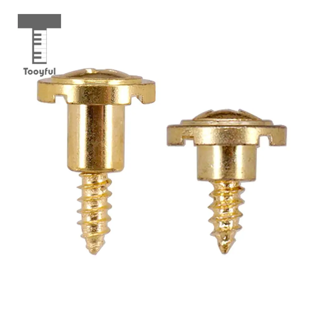 Tooyful Durable 2pcs Iron Guitar Round String Tree Retainer with Screws Set for Strat ST Electric Guitar Parts Golden
