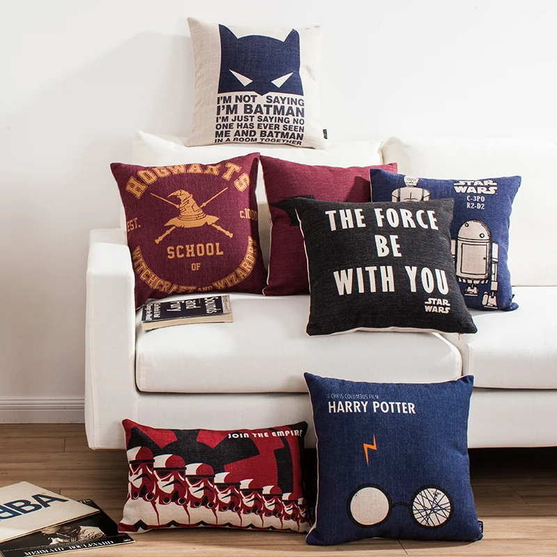 

Movie Poster Star Wars The Lord of the Rings Harry Porter Cushion Cover Pillow Case Decorative Sofa Linen Cotton Cushions Covers