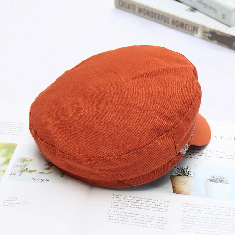 New Korean Version Of Corduroy Cap Female Autumn And Winter Fish Bone Chain Hats Tide Retro Casual Wild Solid Color Cap HC30 (10)