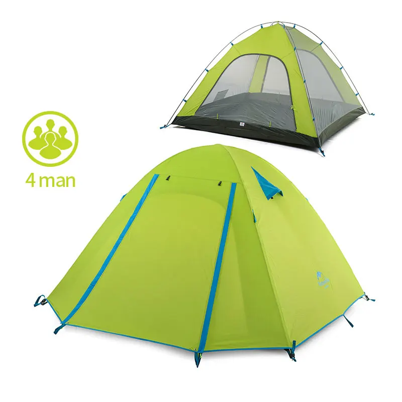 NatureHike P серии классика палатка 210 т ткань для 4 человек NH15Z003-P - Цвет: green