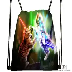 Custom spacecat (36) походная сумка на шнурке Cute Daypack Kids Satchel (черная спина) 31x40 cm #180612-03-cat